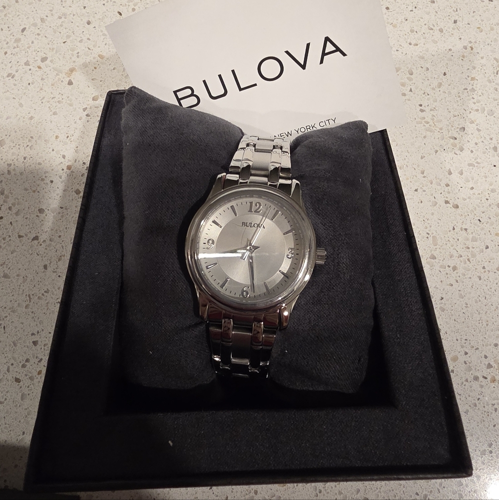 Bulova Stainless Steel Silver Watch Brand New